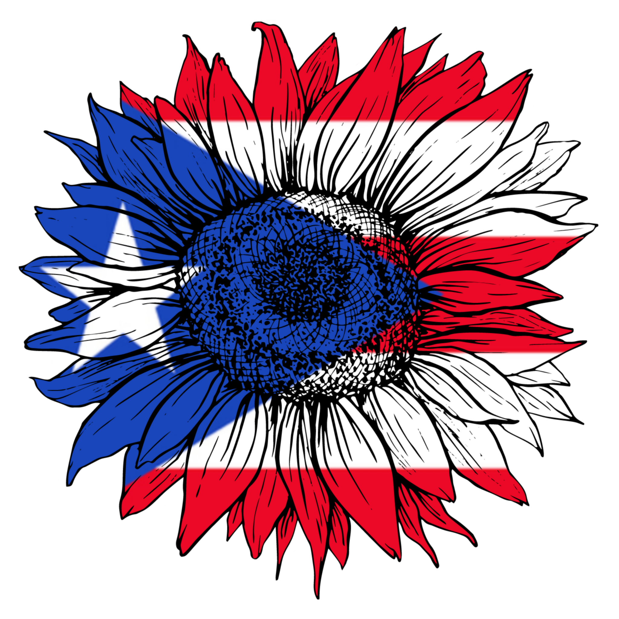 Puerto Rican Flag Sunflower Decal