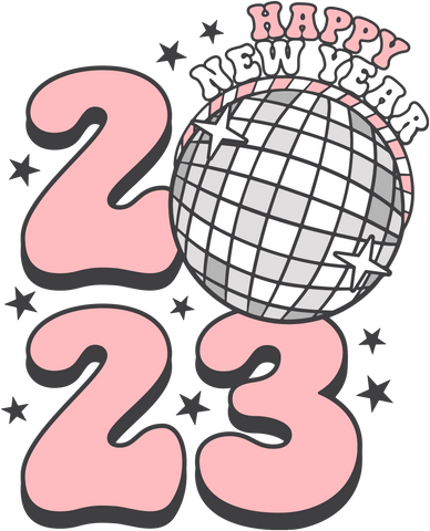 Happy New Year Tiara Disco Ball HTV Vinyl Transfer