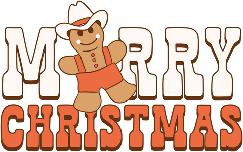 Merry Christmas Gingerbread Cowboy  HTV Vinyl Transfer