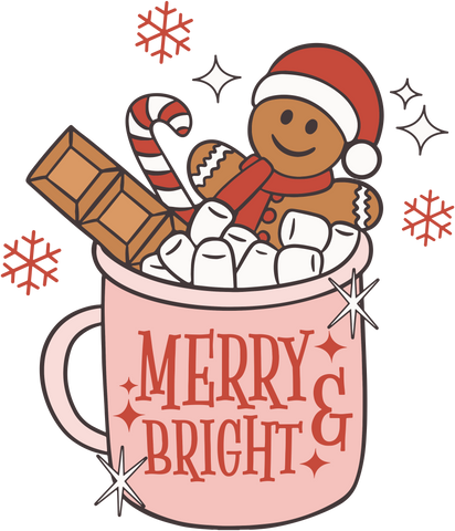 Merry and Bright Mug HTV Vinyl Transfer