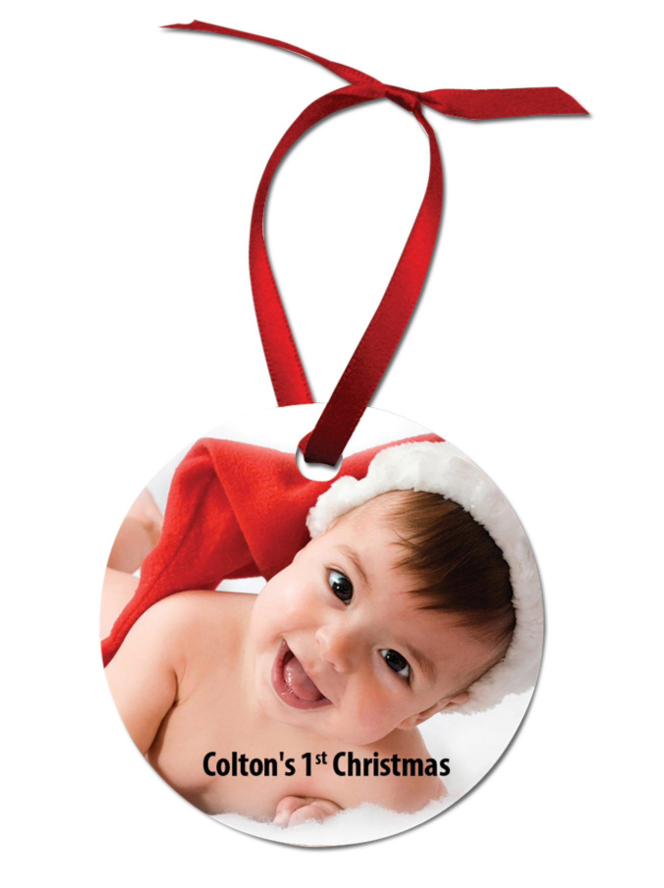 Round Holiday Ornament- Personalized